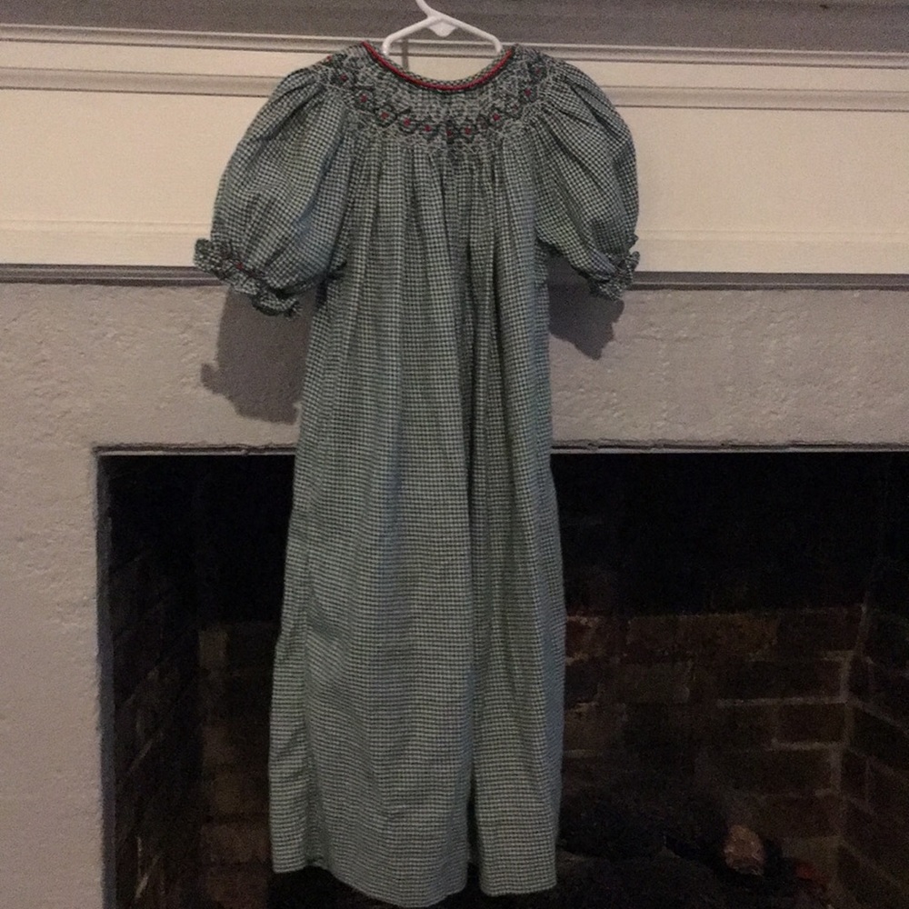 Christmas Gingham smocked dress